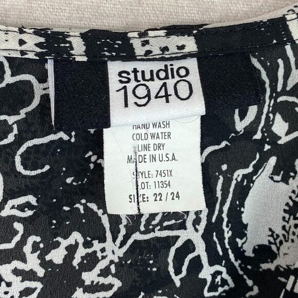 Vintage Studio 1940 Womens Tie Front Kimono Topper Size 3X Dark Fairy Whimsigoth - Picture 3 of 7